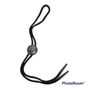 Vintage Metal Bolo Tie Cowboy Hat Rodeo Cowgirl Country Western Black